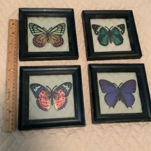 Michaels framed pressed glass butterflies set a four